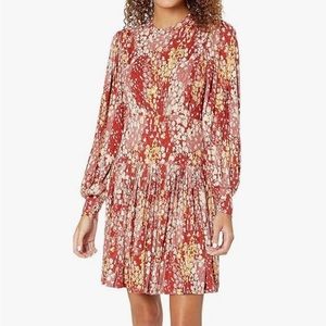 Free People Heartbeats mini dress in red flattering fit long sleeves soft